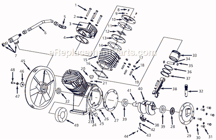 Page B Diagram and Parts List for DP561500  Campbell Hausfeld Compressor